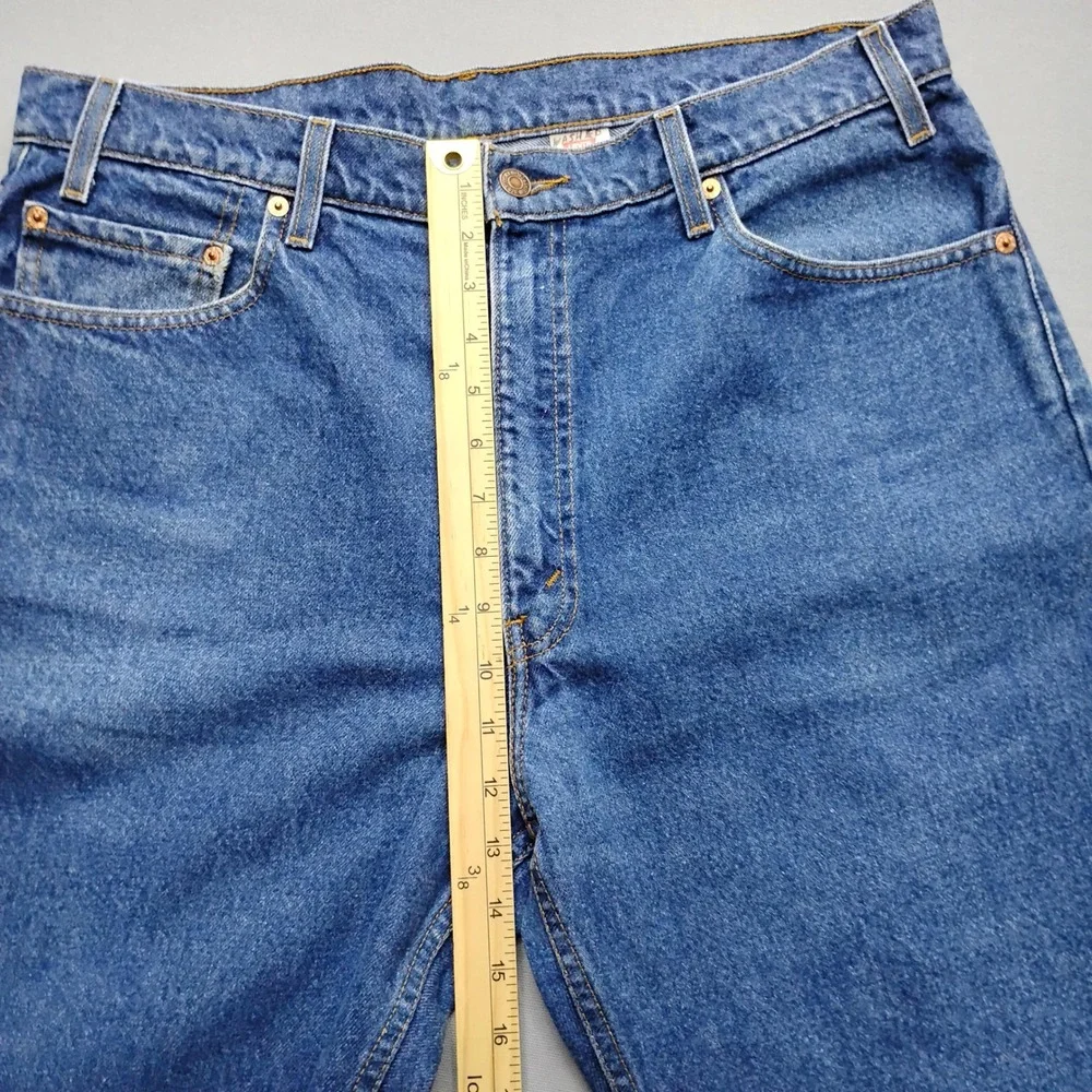 Vintage 1998 Levis 505 Regular Fit Straight Leg Blue Denim Jeans Mens 36x32